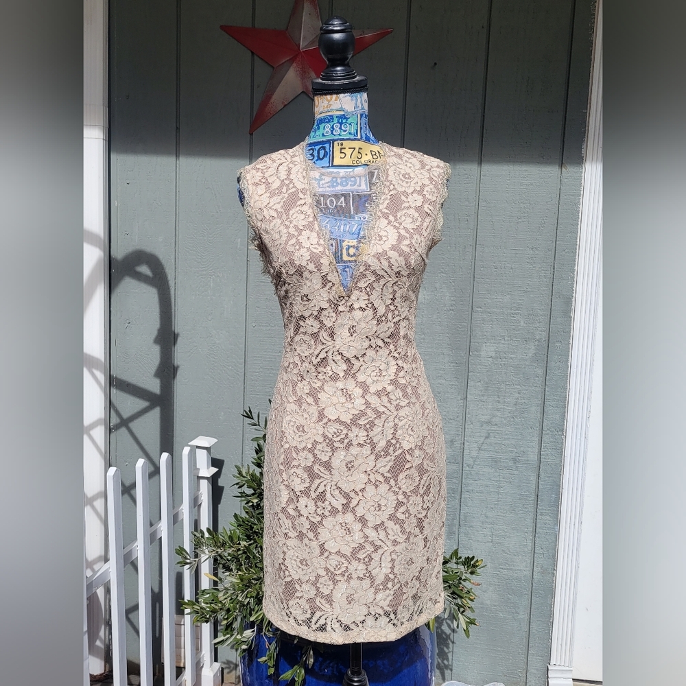Dress Forum Cocktail Party Dress Lace Midi-Dress Size Small - Picture 2 of 8